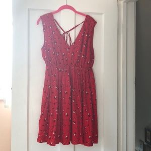 Madewell red floral minidress